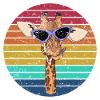 Cool giraffe with sunglasses