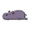 sleep hippopotamus Tired Lazy Hippopotamus nope