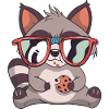 Sweet raccoon with sunglasses