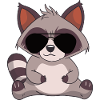 cool raccoon with sunglasses