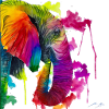 Farbenfroher bunter Elefant