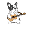 French bulldog guitar guitarist dog