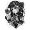 Manga Gun Girl Grey