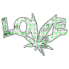 Love marijuana cannabis leaf