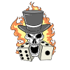 Skull with dice