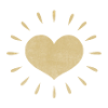 Golden heart with rays