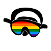 Diving mask diver rainbow