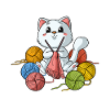Cat Knitting Kitten Wool Ball of Wool Kitty
