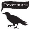 Black raven bird saying nevermore