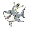 Skeleton Riding Shark