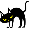 SCARY Halloween arched back cat