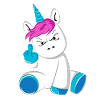 Dito puzzolente disgustato arrabbiato unicorno