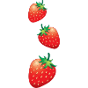 3 strawberries going down