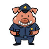 Polizei Sicherheit Ferkel Kinder Schwein Geschenk