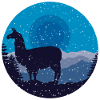 Llama in the moonlight