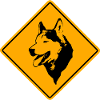 Husky Road Sign