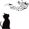 Cat with music notes