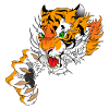 Tiger head with paw