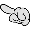 Comic Hand Pointing (Left)
