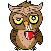Owl Caffeine tired coffee owl
