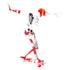 skeleton skateboard blood