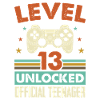 13th Birthday Gamer Level 13 Unlocked Funny Cool