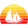 Sailboat sailing - sun sunrise retro