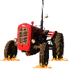 Tracteur rouge dans le champ