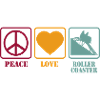 Achterbahn Shirt Peace Love Retro