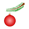 Weihnachtskugel am Ast - Rot