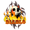 El Diablo, devil, skull, tattoo, flames