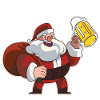 Santa Claus drinking beer