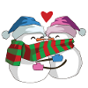 Snowman in love Heart winter