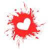 Heart stain ink red