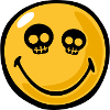 Smiley skull eyes