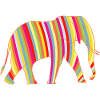 Elephant Afrique multicouleur