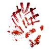 Blood splatter handprint mouthguard