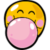 Smiley blow gum