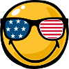 Smiley usa flag glasses