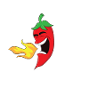 Spicy - chili pepper spits fire