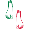 rechten fuss links