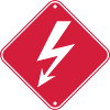 red clipart shield note electric flash current