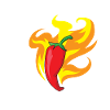 Epicé - Piment rouge en flammes