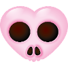 Smiley Heart Skull