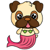 Pug as a mermaid