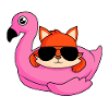 Fuchs im Flamingo - Design
