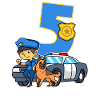5 ° compleanno Auto 5 anni Poliziotto