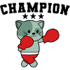 Champion boxing cat