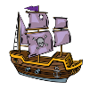 Pirate ship with skull