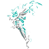 Peacock Abstract white green